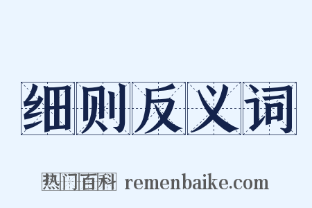 细则反义词是什么意思的图片